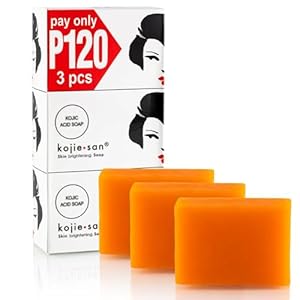 Kojie San Skin Brightening Soap – Original Kojic Acid, Dark Spot Remover Bar Soap with Coconut & Tea Tree Oil – 100g x 3 Bars
