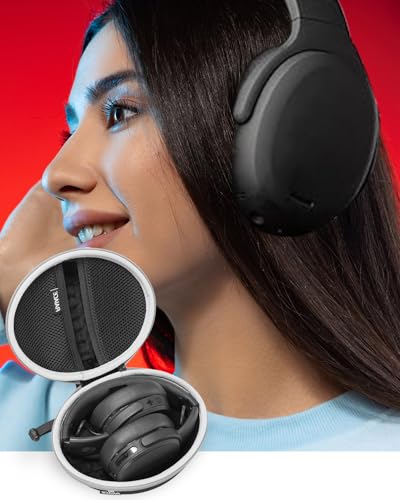 Image of Hard Travel Carrying Case Compatible with Skullcandy Crusher Over-Ear Headphones. (Case Only, Not Include The Device) (Black(Gray Zipper))