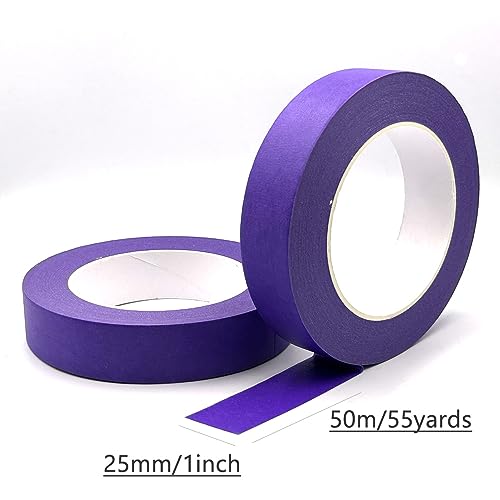 Image of Purple Painters Tape - 1 inch Wide, Masking Tape for Arts, Crafts, Painting, Labeling, Decoration, School Projects, Home Office - 2 Rolls x 55 Yards Each