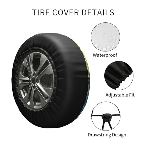 Image of Funny Cat Spare Tire Cover Wheel Protector Weatherproof Wheel Cover Universal Decorative Accessories for Camper RV SUV Travel Trailer 17 inch