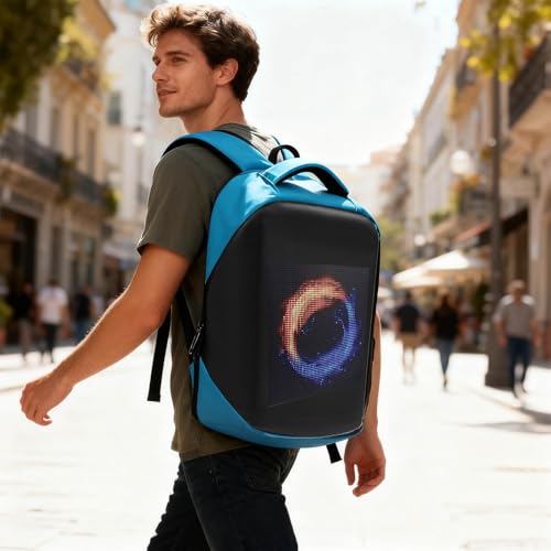 Sac à dos programmable à DEL 35 L avec compartiment double et batterie 10000mAh