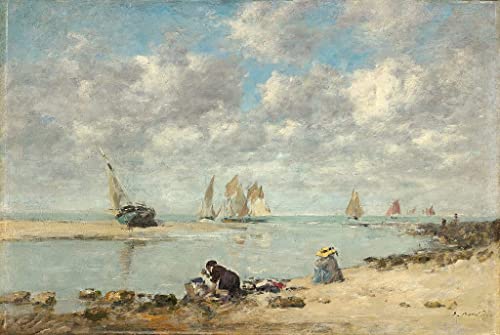 Tableau Lavandière près de Trouville Boudin poster art mural vintage 60x90