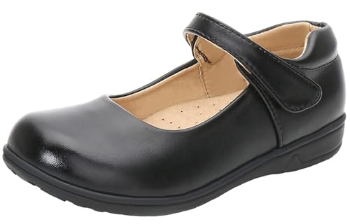 Girls Black School Uniform Dress Mary Jane Shoes Ballet Flats(Toddler/Little/Big Kid)