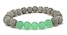 Leboha Grey Lava Rock and Matte Green Aventurine Essential Oil Beaded Bracelet, Women's Essential Oil Jewelry 8mm Bead Size, Yoga Jewelry
