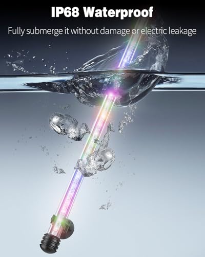 Image of Pawfly 8 W Aquarium LED Light 23 Inch Underwater Fish Tank Light with Timer Auto On /Off Fish Tank Background Light with 8 Lighting Modes Submersible Multi-Colored Tube Light for Decoration