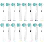 Sensitive Gum Care Replacement Toothbrush Heads Compatible with Oral B Electric Toothbrushes, 16 Pack Sensitive Clean Soft Bristles Brush Heads Refill for Oral B Pro, Genius, Vitality. White