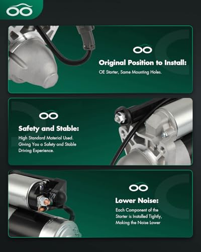 Image of SCITOO Starter Motor fit for INFINITI for FX50 5.0L 2009-2013,for INFINITI for M56 5.6L 2011-2013,for INFINITI for Q70 5.6L 2014-2019 Replacement Starter 19068