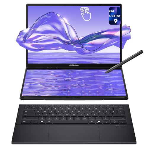 ASUS Zenbook Duo Double ordinateur portable, Intel Ultra 9-285H, 32 Go de RAM LPDDR5X, SSD PCIe 1 To, écran tactile OLED 14'' 3K (2880 x 1800), carte...