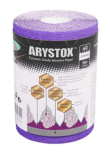 Axus Decor Arystox Ceramic Oxide Abrasive Paper (Onyx Series) Sandpaper Roll Superior Finish on Wood, Metal & More