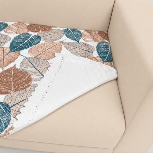 Image of Homerz Premium Printed Quilted Velvet Sofa Slip Cover Protector with Tassels, Sofa Mat, Exact Size, Antislip Cover (Folia, 5 (3+2) Seater, Half)