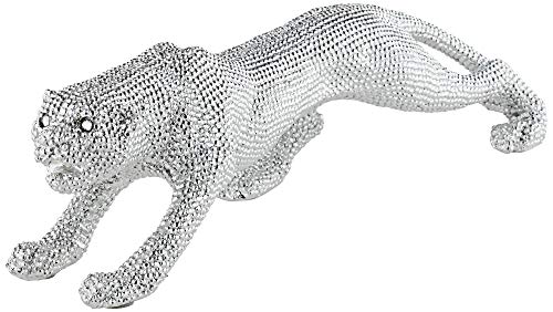 Studio 55D Prowling 23 1/2" Wide Electroplated Silver Leopard Sculpture #TOP2