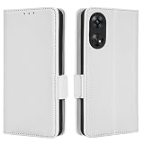 GOKEN Cover Pelle per Oppo Reno 8 T (Reno8 T), Magnetica Custodia con Supporto di Stand & Carte Slot, Flip Case con Portafoglio -Bianco