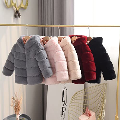 Kids Girls Warm Hooded Faux Fur Fleece Jacket Coat Thick Furry Fuzzy Jacket Outerwear Toddler Girls Winter Coats3