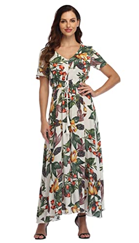 Image of Ferrendo Women Summer Maxi Dresses Casual Dress 2026 Beach Vacation Outfits Floral44 M