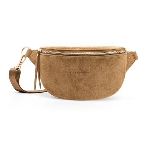 Expatrié Bauchtasche Damen Braun - Alice Small Suede - Gürteltasche...