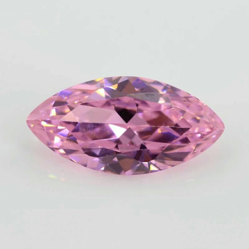 Cuentas sueltas de circonita cúbica en forma de marquesa 5A, multicolor, brillantes, sintéticas, para joyería, color rosa, 9 x 18 mm, 50 unidades