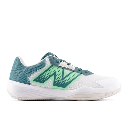 New Balance New Balance Men's 696 V6 Hard Court Tennis Shoe, White/Green, 12