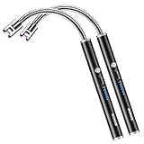 RONXS Candle Lighters, Long Electric Lighter Rechargeable Type C Lighter with LED Battery Display, Flexible Neck Plasma Arc Lighter for Fireworks Gas Stove BBQ