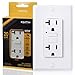 Faith Electric 20A GFCI Outlet Slim, Non-Tamper-Resistant GFI Duplex Receptacle with LED Indicator, Self-Test Ground Fault Circuit Interrupter with Wall Plate, ETL Listed, 1-Pack, White