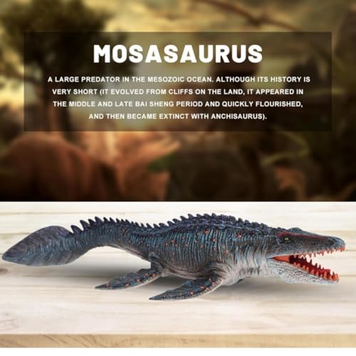 Image of Kawaii Kart Mosasaurus Dotted Body Realistic Dinosaur Toy with Movable Mouth Textured Dinosaur Figure Prehistoric Animal Creatures Educational Toy for Kids & Adults