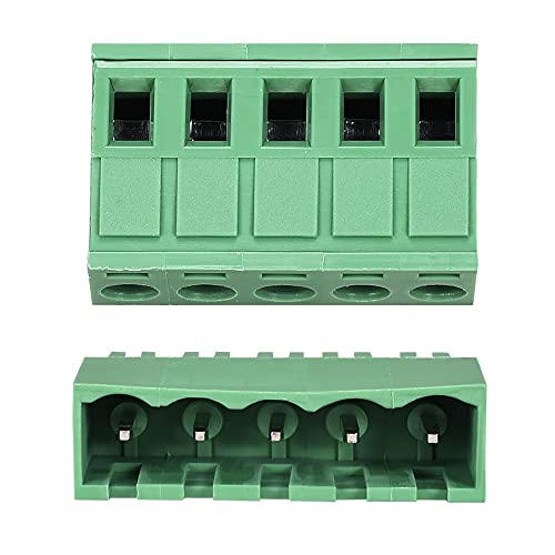 Bloque de terminales enchufable hembra de 5.08 mm para PCB con tornillo, 5 piezas 6