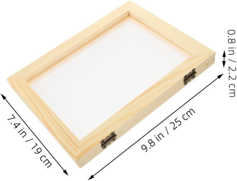 NUOBESTY 2pcs Wooden Paper Making Frame Screen Kit Pine Frame DIY Paper Making Mould for Boys and Girls