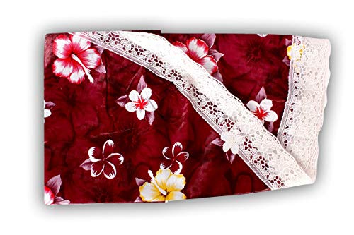 Image of The Furnishing Tree Round Shaped 8 Seater Table Cover WxL 90x90 inches with White Border lace