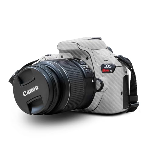 Carbon Fiber Skin Compatible with Canon EOS Rebel T7 Camera - Cold Steel - Premium 3M Vinyl Protective Wrap Decal Cover - Easy to Apply | Crafted in The USA by MightySkins