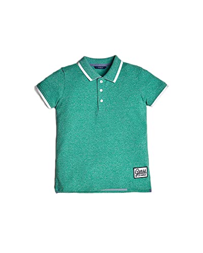 Polo Guess Garçon L92p08 Vert 10 Ans avec Col Contrasté