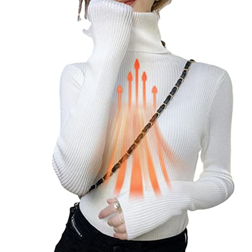 suéter gola alta,Suéter de gola alta | Suéter camisola básica gola básica de inverno para mulheres m