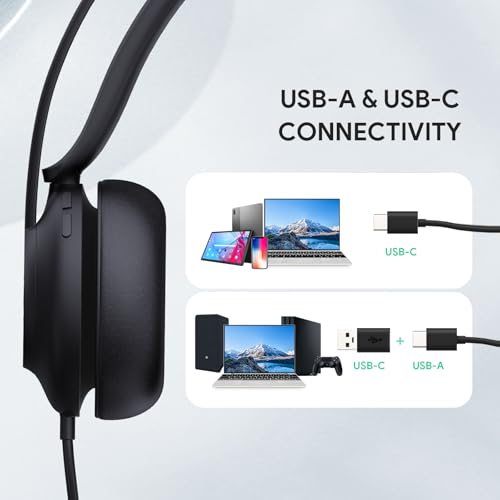 Yealink UH37 USB Headset with Noise Cancelling Microphone,Wired Headset for PC Laptop,Teams Certified,USB-A & USB-C Cable,Works with Zoom and Other Leading UC Platforms - Image 6