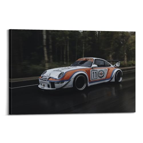 911 993 RWB poster voiture de course vintage peinture sur toile decoration murale 60x90