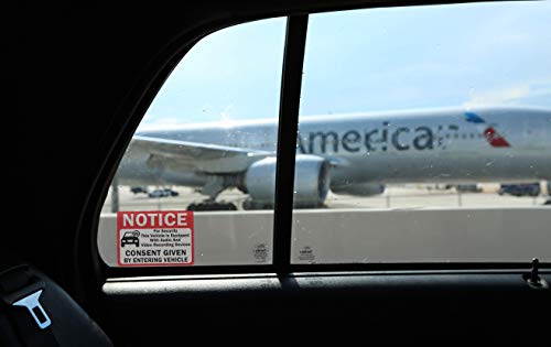 Image of 6-Pack Double Sided 3.5 inchx2.5 inch- Notice Vehicle is Equipped With Audio And Video Recording Devices Consent By Entering Car Sticker-Double Sided Vinyl Decal, UV Protected, Waterproof, Indoor&Outdoor Use