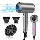 CASAMAA Professional Ionic Hair Dryer Powerful AC Motor Quick Drying with 2 Speed 3 Heat Setting, Cool Shot Button with 1 Diffuser & 2 Concentrator, Hairdryers for Women Man
