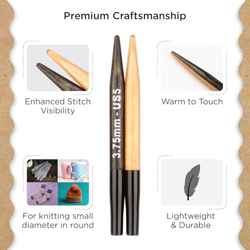 Image of Knitter's Pride Day & Nite Mini Interchangeable Circular Needles 2 inch inch (5cm) - US Size 5 (3.75mm)