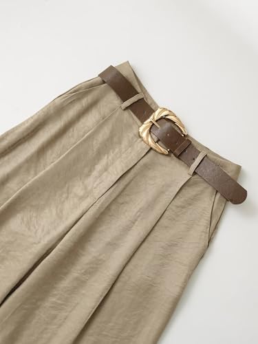 French Minimalist Lazy Texture Wide-Leg Pants with Belt Summer Loose Trousers Pants Women3