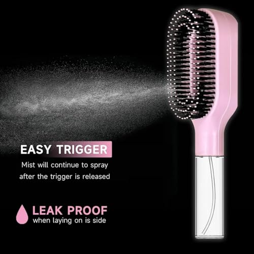 Image of 2-in-1 Spray Comb for Hair, Water Spray Detangling Brush with Built-In Mist Bottle, Anti-Frizz Wet Hair Brush for Men, Women & Kids Ideal for Long, Thick & Curly Hair