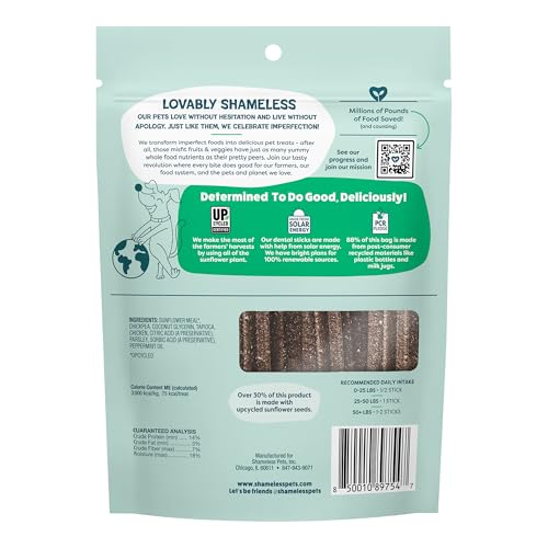 Image of Shameless Pets Dental Treats for Dogs, A Cluck A Day - with Digestive Support for Teeth Cleaning & Fresh Breath - Dog Bones Dental Chews Free from Grain, Corn & Soy