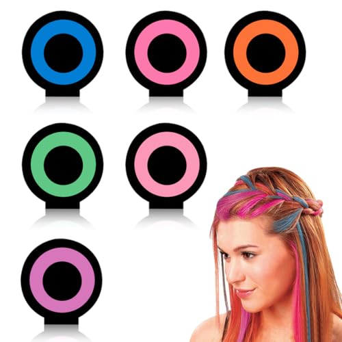 EIHI Tizas para el cabello de 6 colores, color de cabello temporal, tizas de colores color lavable para cabello de carnaval, conjunto de color de tiza temporal