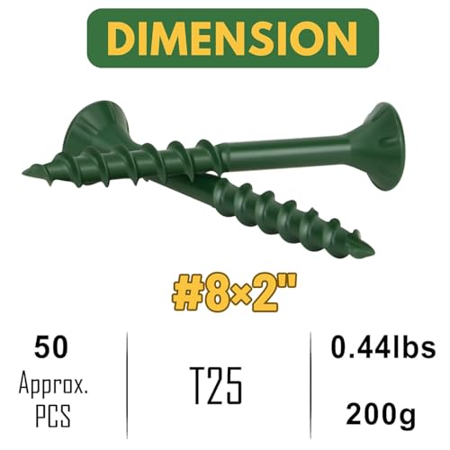 Image of WELLOCKS #8 x 2 in Green Deck Screws, 0.44 lb Trial Size