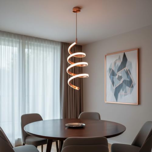 Image of BrightLyt Adjustable Spring Style LED Hanging Lights for Living Room /Bedside, Pendant Lights for Ceiling of Kitchen Island, Hanging Lights for Home Decoration /Dining Area /Cafe (Pack of 1)