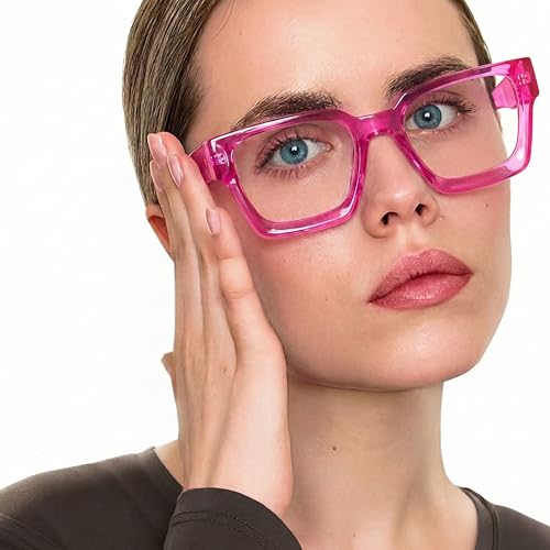 Image of livho Oversized Eyewear Frame for Woman and Men - Rectangle Fashion Glasses for Computer, Chic Preppy Frame