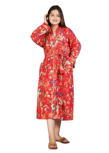 Image of Cotton Women Stylish Printed Kimono, Bath Robe,Night Wear Suit,Swim Wear, Night Dress, Beach Wear