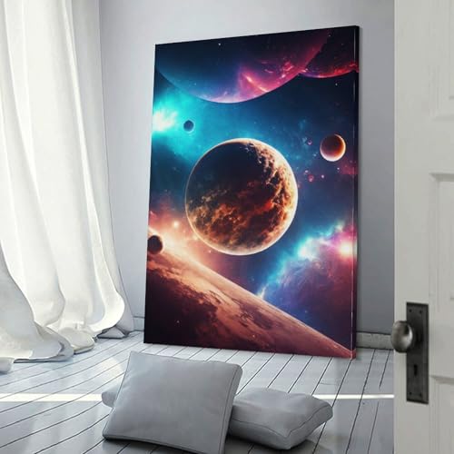 Toile galaxie POLIUAWS tableau salon moderne 30x45 cm