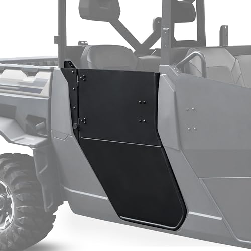 POKIAUTO Aluminum Half Doors Inserts for Polaris Ranger Crew 1000/ Ranger Crew XP 1000 2018+ Accessories Rear Combined Lower Door Panels Kit with Latch & Rubber Sealing Strip for Ranger 2PCS