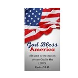 Biblebanz 50 American Flag Prayer Cards – God Bless America Psalm 33:12 | Made in USA