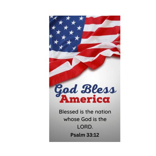 Biblebanz 50 American Flag Prayer Cards – God Bless America Psalm 33:12 | Made in USA