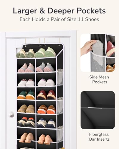 ULG Over The Door Shoe Organizer with 16 Large Pockets, Hanging Shoe Rack for Closet Door 13.74 + 45% Off - image 8