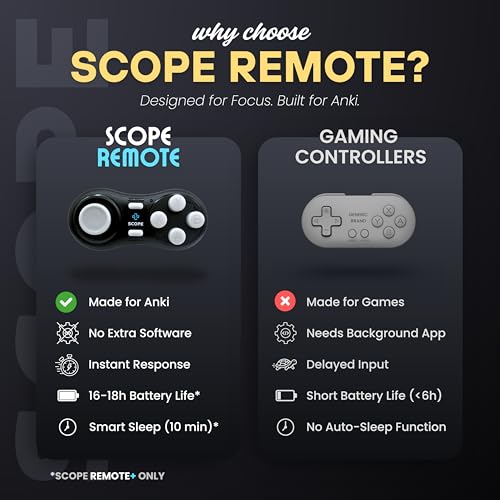 Image of Scope Remote- Remote for Anki. Customizable with Anki Add-on, Anki Clicker, Anki Controller (Smoke Black (Matte), Plus (16-18 Hours Battery))