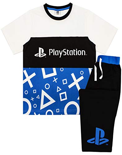 PlayStation Pajamas Boys Gamer Gifts T-Shirt & Trousers PJ Set For Kids Teens 7-8 Years Multicoloured